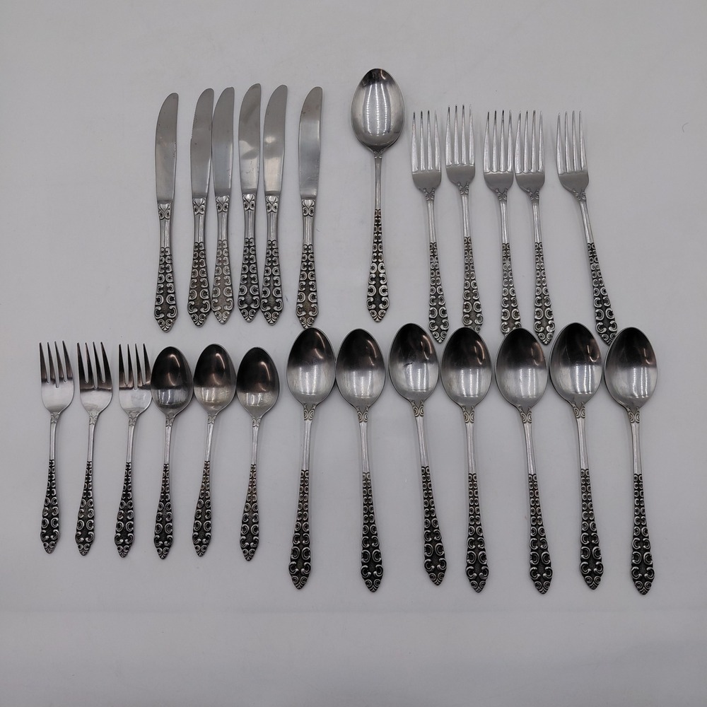 Supreme Cutlery Japan Stainless Steel Flatware Set Ornate 25 Towle Brutalist